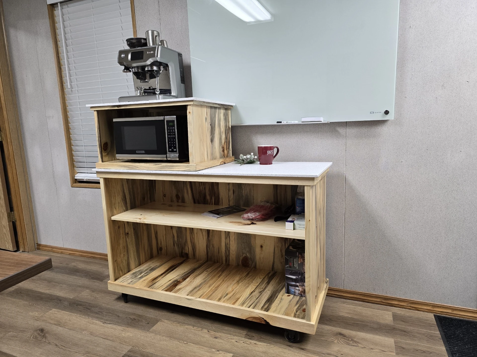 Rolling coffee bar console